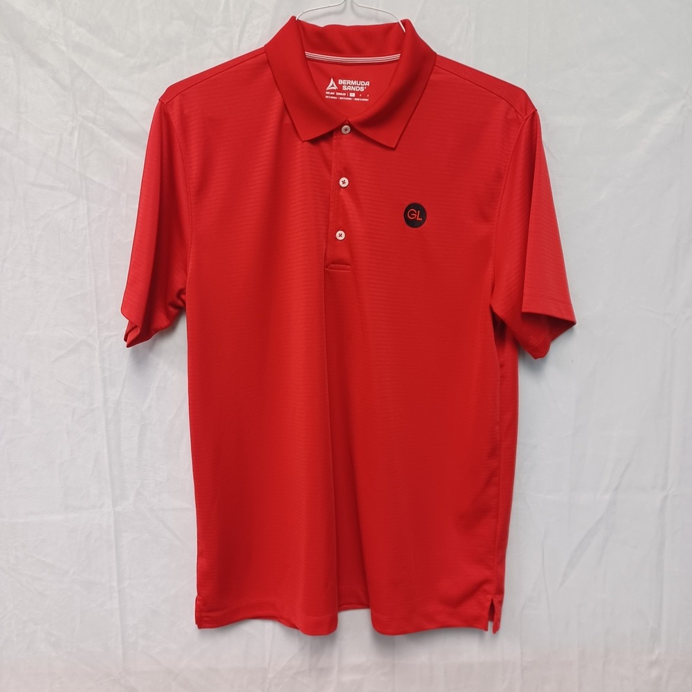 Bermuda Sands Golf Polo Mens Large‎ Red Short Sleeve Wick Away Technology Shirt